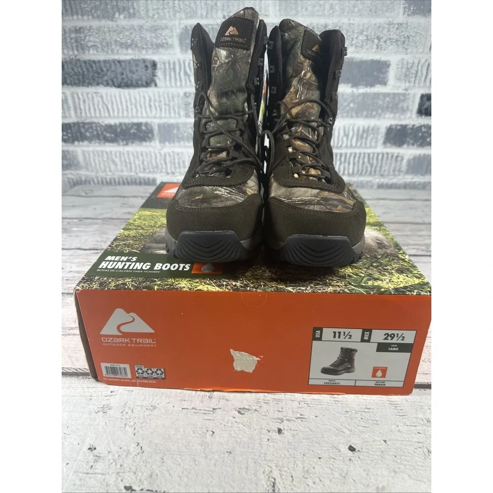 OZARK TRAIL Men's Size 11.5 Hunting Boots Terrain Camo Color Outdoor New NIB